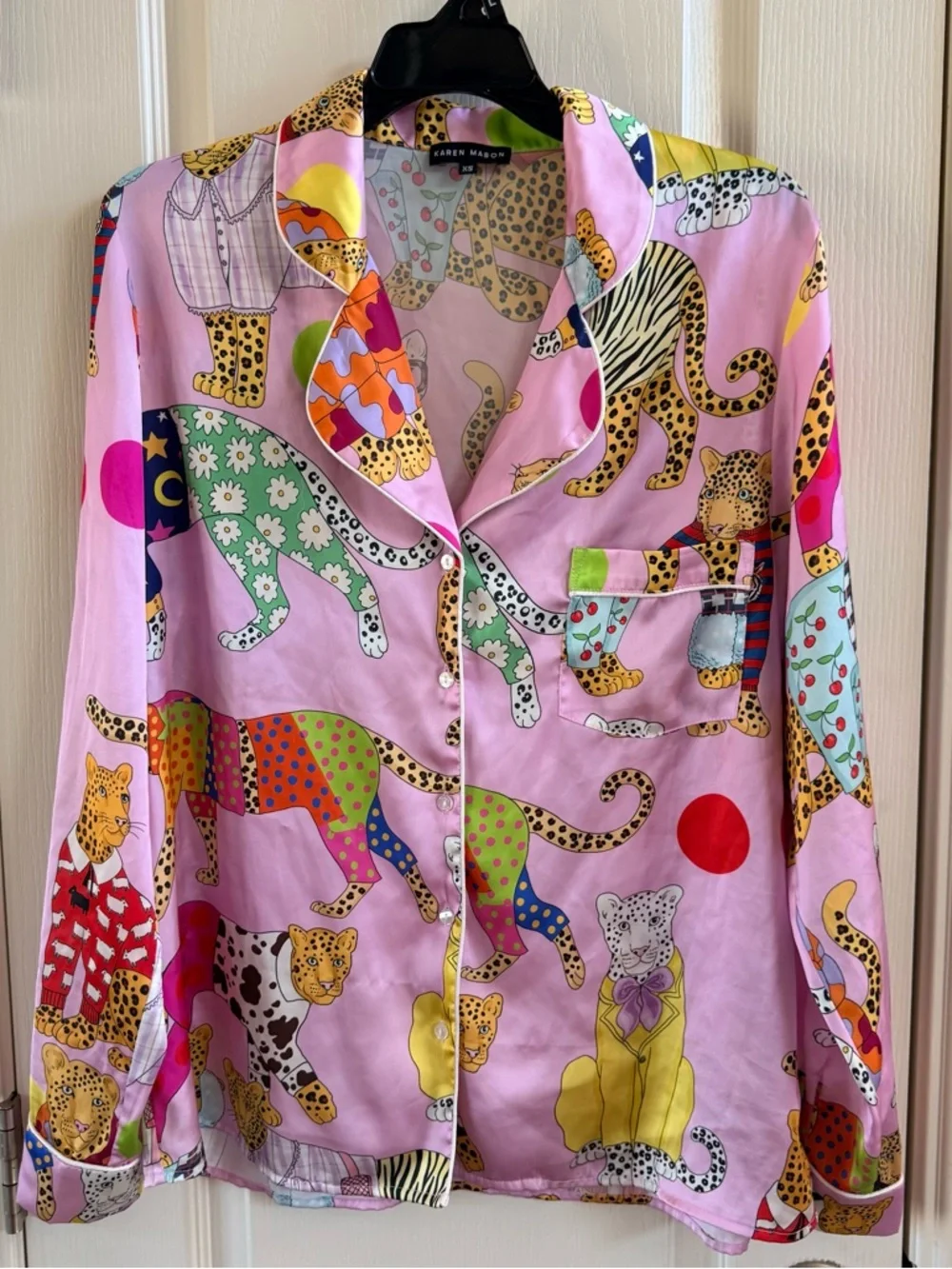 Karen Mabon Women's Leopards Can't Change Their Spots Long Sleeve/pant PJ set - Picture 1 of 8